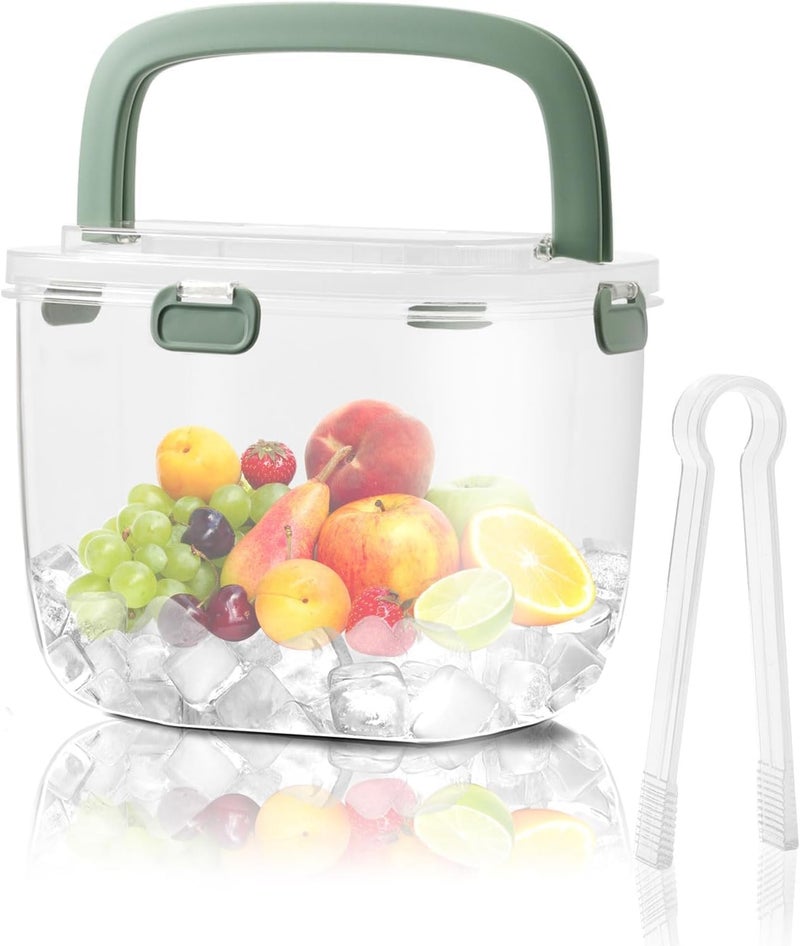 Abizarch Ice Bucket with Lid and Tong Sealed Ice Bucket Container with Handle 5L Ice Cube Bucket Portable Wine Bucket Multifunctional Ice Storage Bin for Cocktail Freezer Bar Parties Barbeque Camping - Image 1